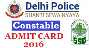 Delhi police Constable Admit Card